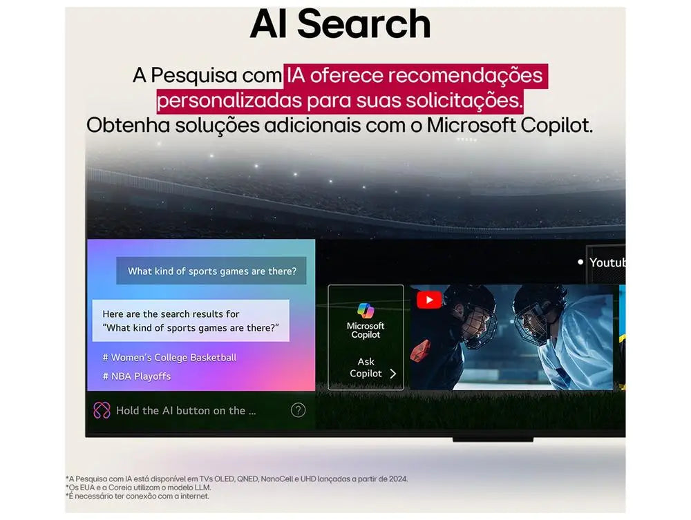 Smart TV 55 "LG 4K Ultra HD 55UA8550PSA webOS 25 AI 4K Gen8 Processor with Alexa 3 HDMI