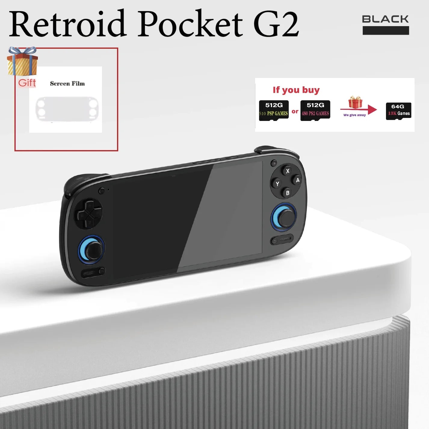Retroid Pocket G2 Handheld Game Console RP G2 Android 15 5.5 Inch 1080P AMOLED Screen 5000mAh Hall-Effect Joystick PSP PS2 Gift