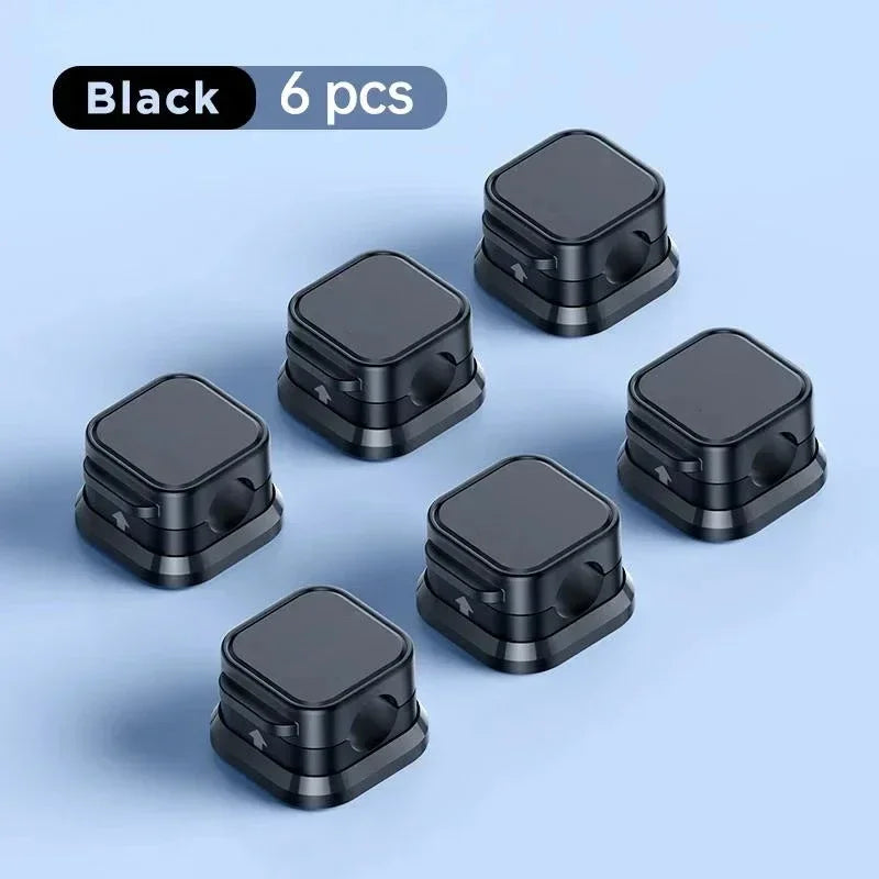 6PCS Magnetic Cable Clips — Smooth Adjustable Cord Holders for Under-Desk Cable Management & Wire Keeper Cable Organizer