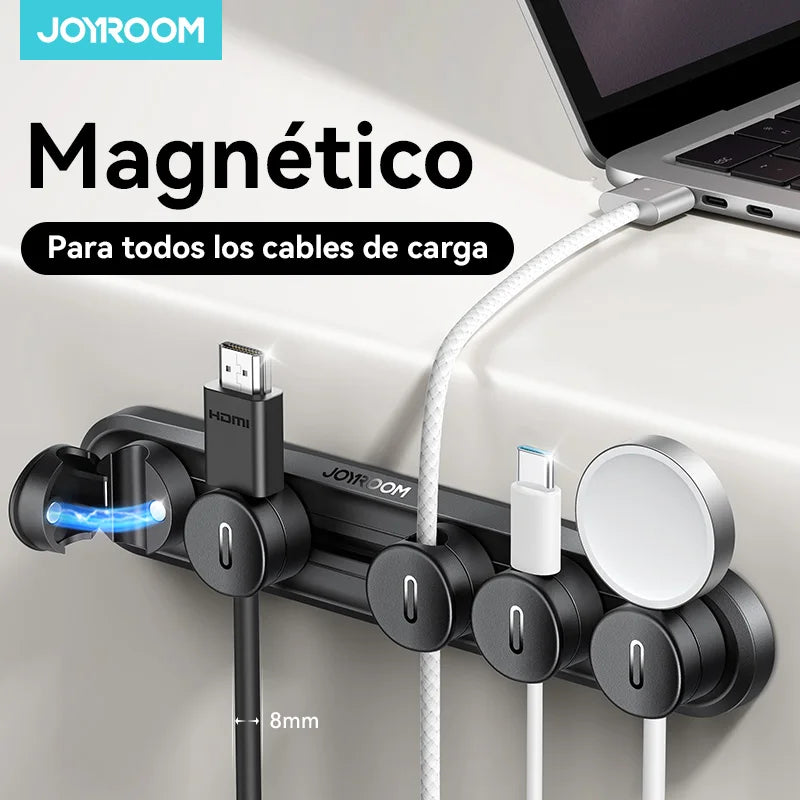 Joyroom 5-in-1 Magnetic Cable Organizer Management Adjustable Sliding Track Cable Clips Under Desk Wire Keeper JR-ZS588