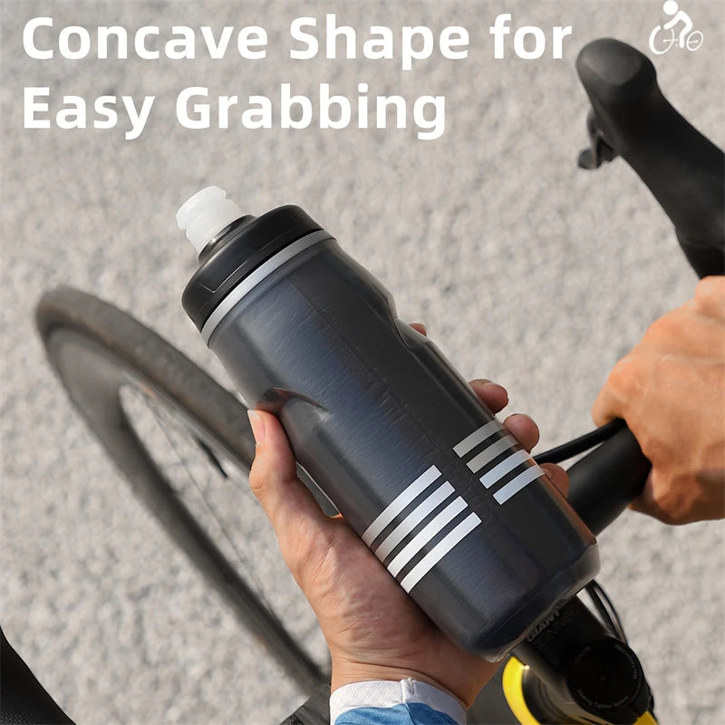 WEST BIKING 620ML Cycling Water Bottle Cold Water Insulated Thermal Silicone Bottle Fitnes Outdoor Bicycle Portable Water Kettle