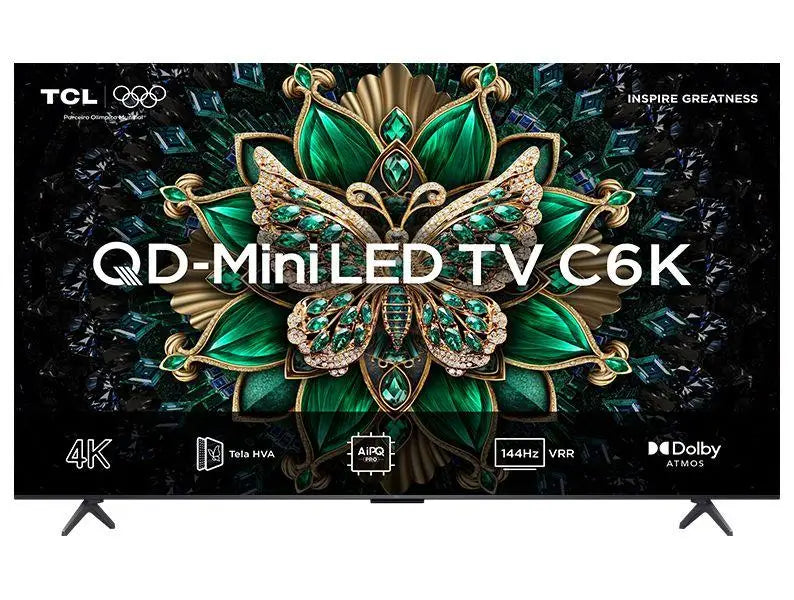 Smart TV 65 TCL 4K UHD MiniLED 65C6K 120Hz Google TV AiPQ Google Assistant 4 HDMI 2 USB
