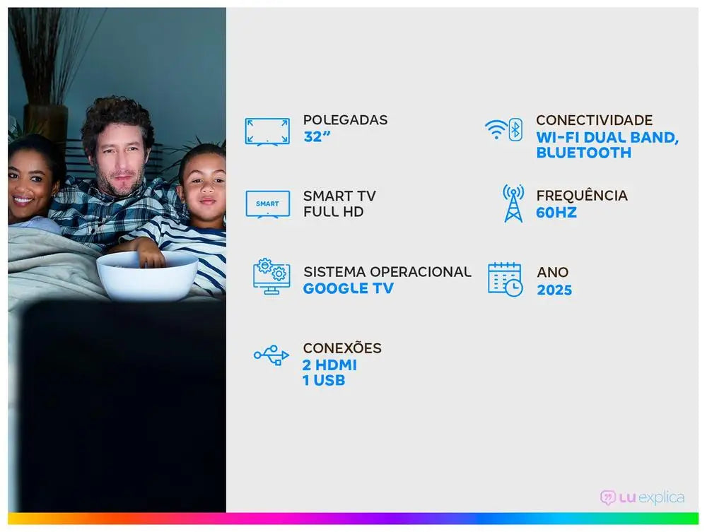 Smart TV 32 "TCL Full HD QLED 35S5K Google TV 2 HDMI